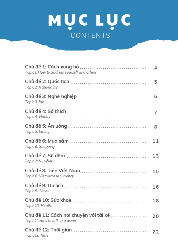 [Vietnamese Vocabulary] 12 Everyday Topics in Vietnamese - Beginner